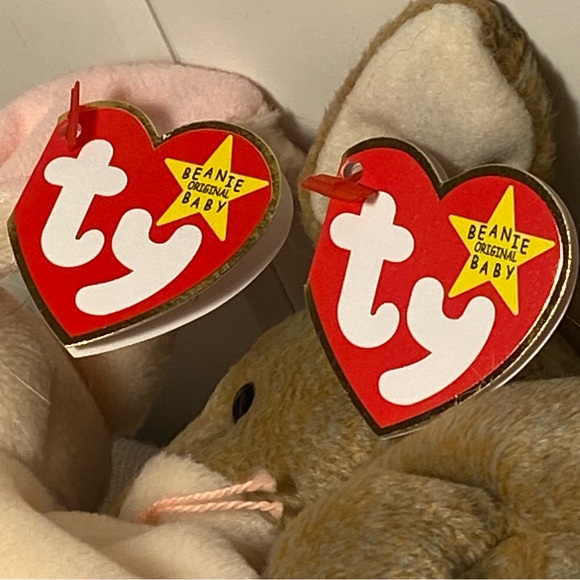 90s Ty Beanie Babies bunny rabbits Nibby Nibbler Bunny Rabbit Retired 1990s LOT - Picture 10 of 16